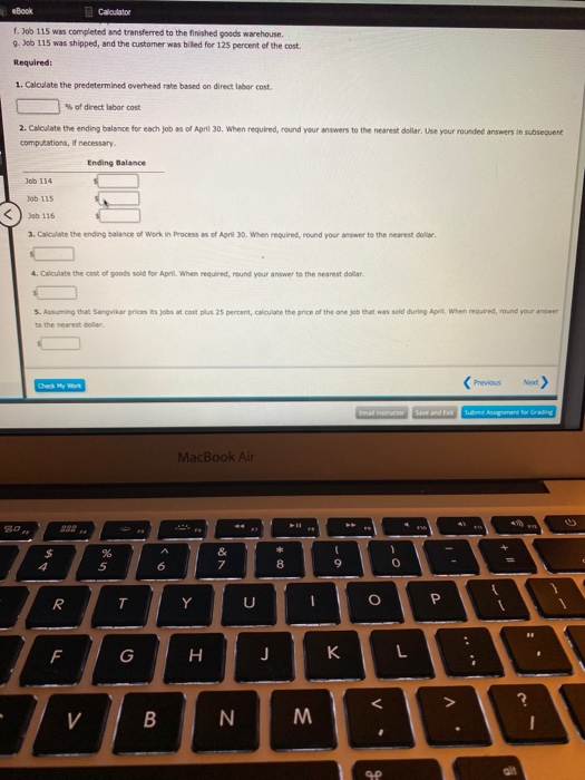 to Jobs, Job Cost On April 1, Sangvikar Company had the following