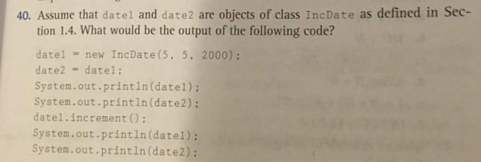  2 questions 40 and 42 both using same class date and