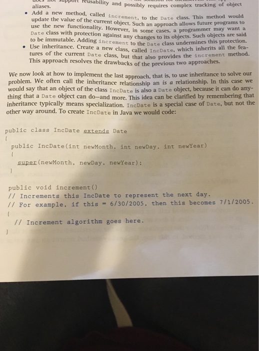 incDate 40. Assume that datel and date2 are objects of class IncDate