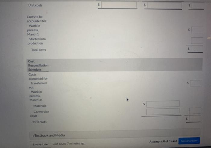 liability account. Save for Later A Conversion Costs Costs Materials Unit costs