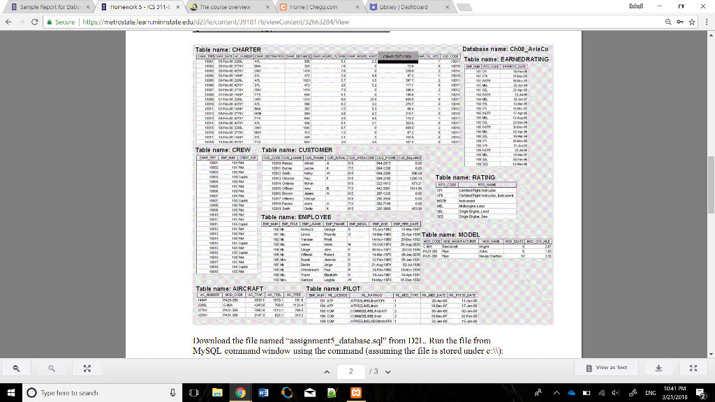  Create a trigger named trg_char_hours that will automatically update the AIRCRAFT