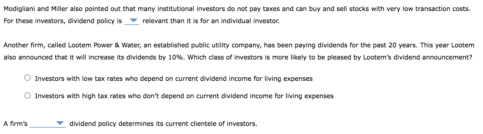 future A firm's value depends on its expected free cash flow and