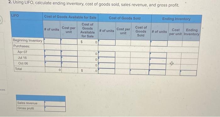 company sells 450 units of inventory for $70 each. Exercise 6-4A Part