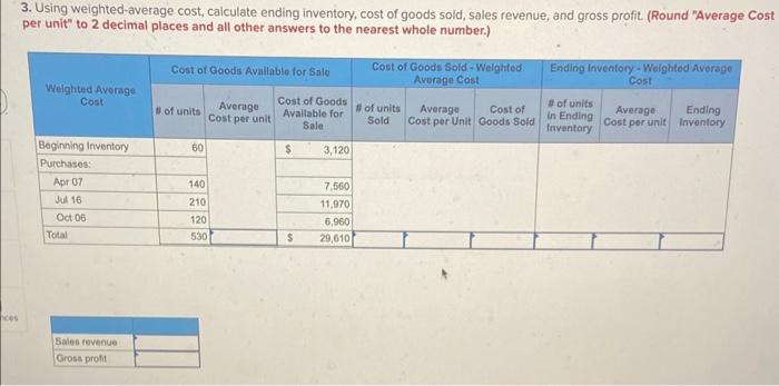 1 Required: 1. Using FIFO, calulate ending inventory, cost of goods sold,