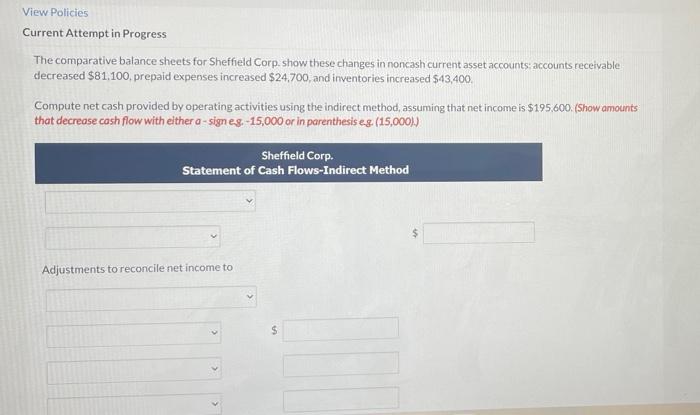 will rate!! View Policies Current Attempt in Progress The comparative balance sheets