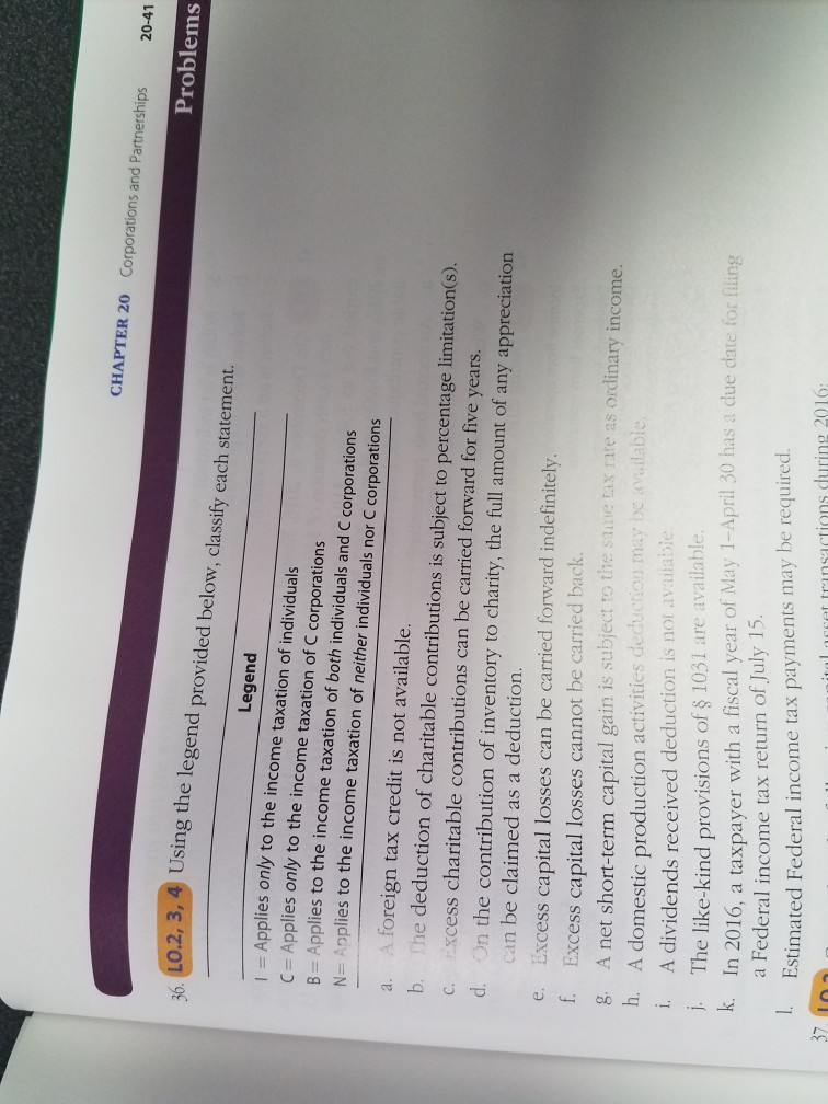 CHAPTER 20 Corporations and Partners ps 20-41 Problems %. L0.2, 3,