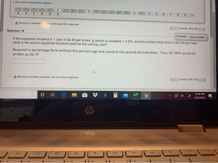  Question Completion Status: 6 30 27 25 10 26 50 29