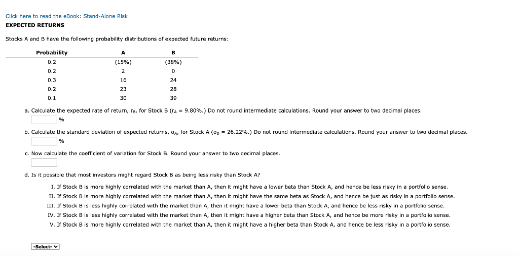 Click here to read the eBook: Stand-Alone Risk EXPECTED RETURNS Stocks