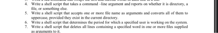 please answer 6 for ubuntu terminal 4. Write a shell script that