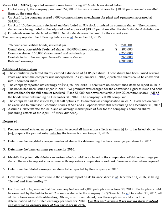 Meow Int [MEW], reported several transactions during 2016 which are stated below.