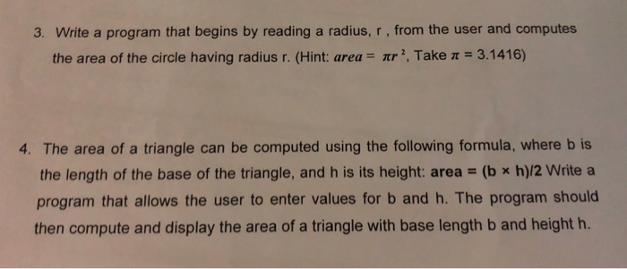  ( Programming in Python ) 3. Write a program that begins