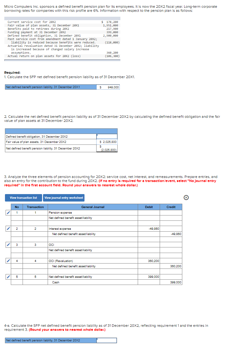  Micro Computers Inc. sponsors a defined benefit pension plan for its