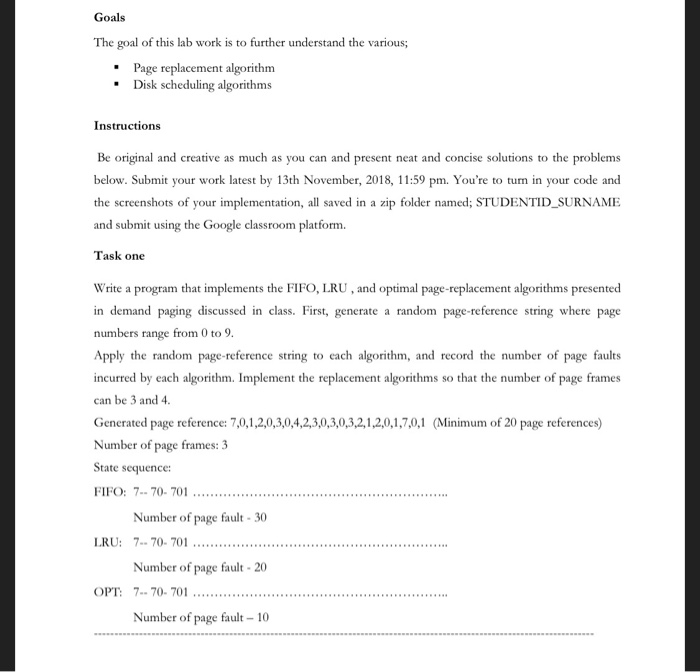  Write a program on this Operating system Goals The goal of