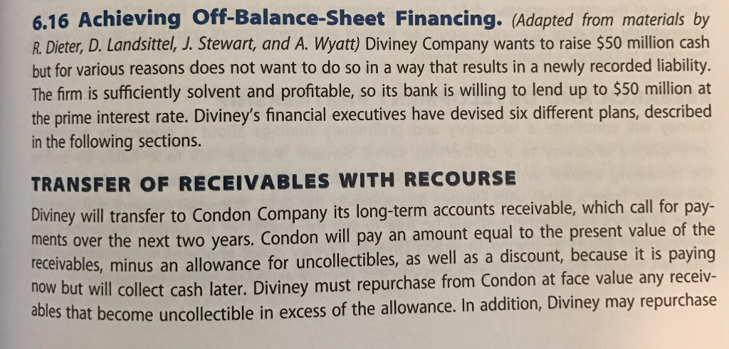 Please review then entire 6.16 problem then fully answer the REQUIRED section.