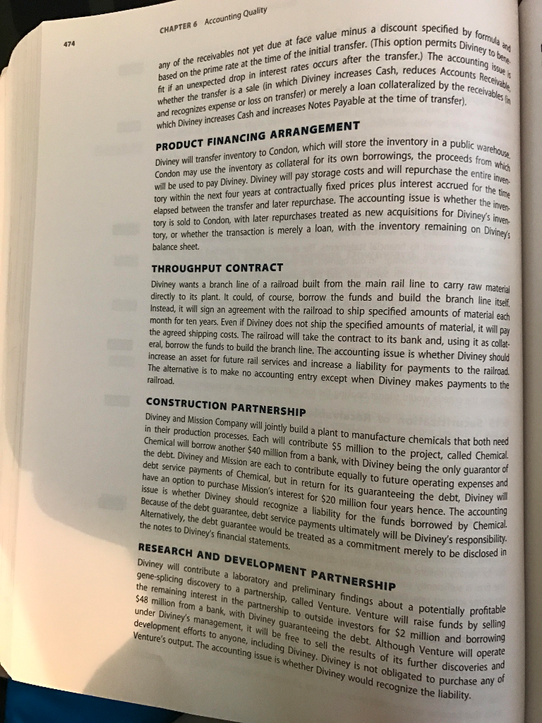 6.16 Achieving off-Balance-Sheet Financing. (Adapted from materials by R Dieter, D. Landsittel,