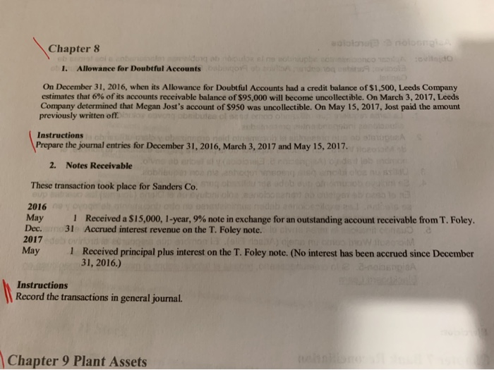 its Allowance for Doubtful Accounts had a credit balance of $1,500, Leeds