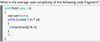 1. 2. 3. 4. 5. 6. What is the average case complexity