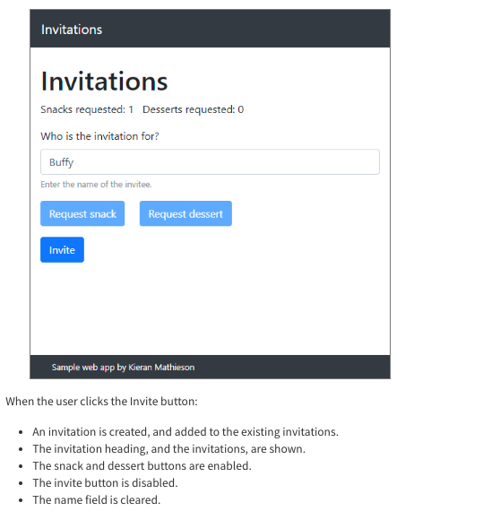 they would go in. Party invitations Build an app to make invitations