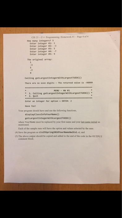 program with call to functions to produce the output given below (2)