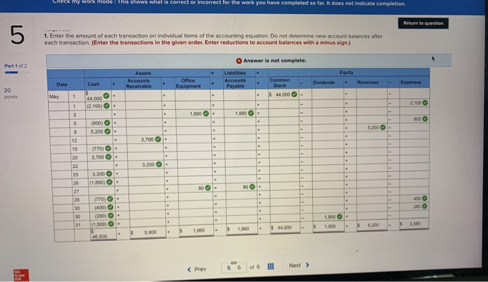 & Exit Submit Check my work mode: This shows what is correct
