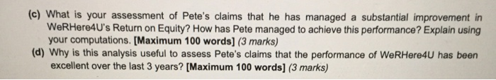 use the information provided in the WeRHere4U's financial statements to perform the