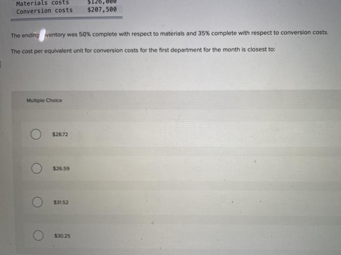 system. This month, the beginning inventory in the first processing department consisted