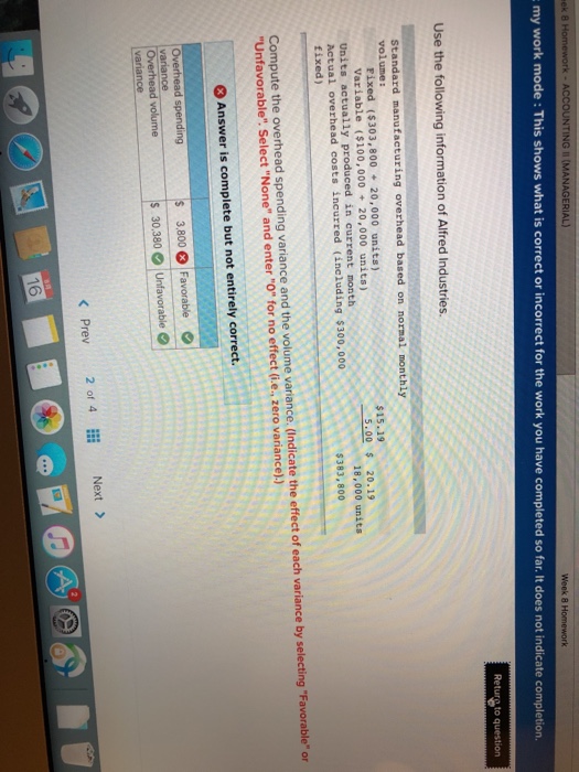  Week 8 my work mode: This shows what is correct or