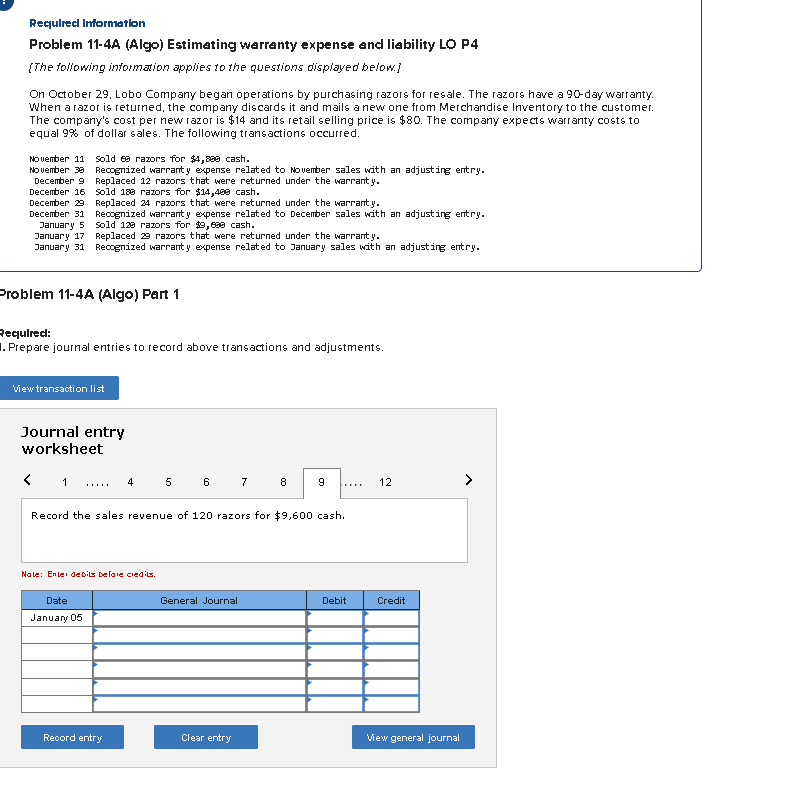 for $4,200 cash. November 3 Recognized warranty expense related to moventer sales