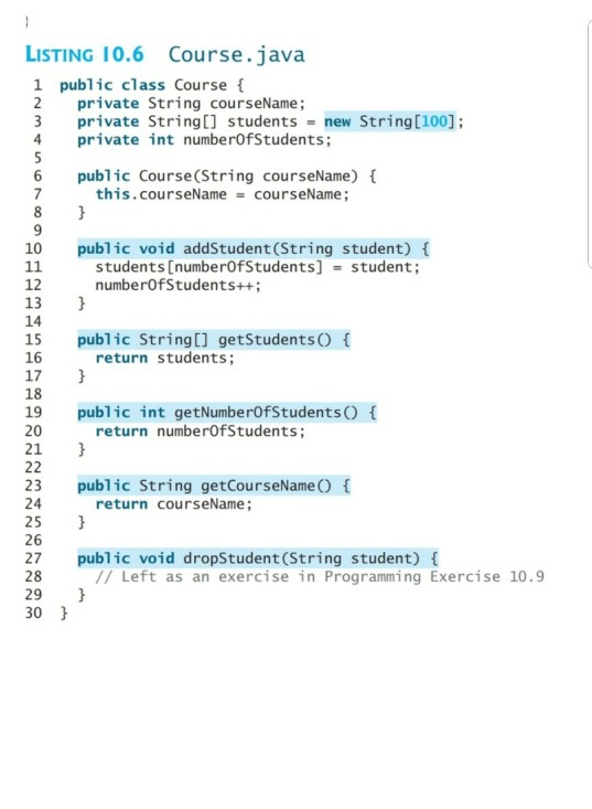 of the java files. Each problem is worth 10 points. Submit sample