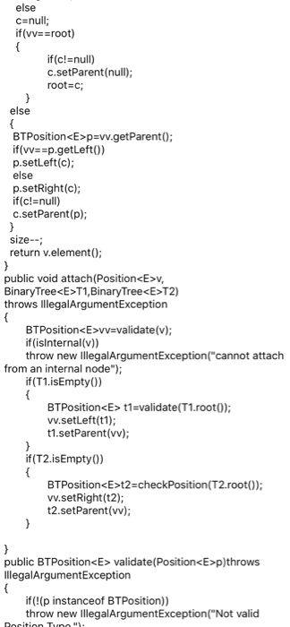 element stored at this node private BTPosition left, right, parent; II adjacent