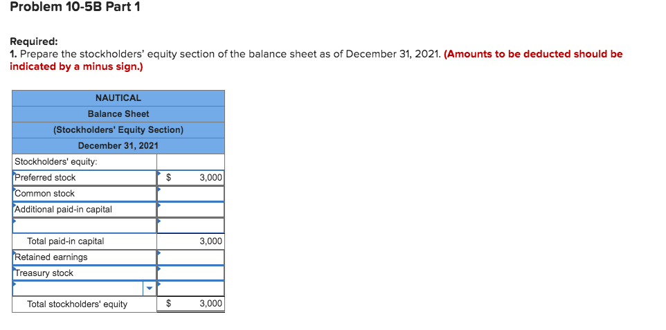 stockholders' equity (LO10-7) [The following information applies to the questions displayed below.)