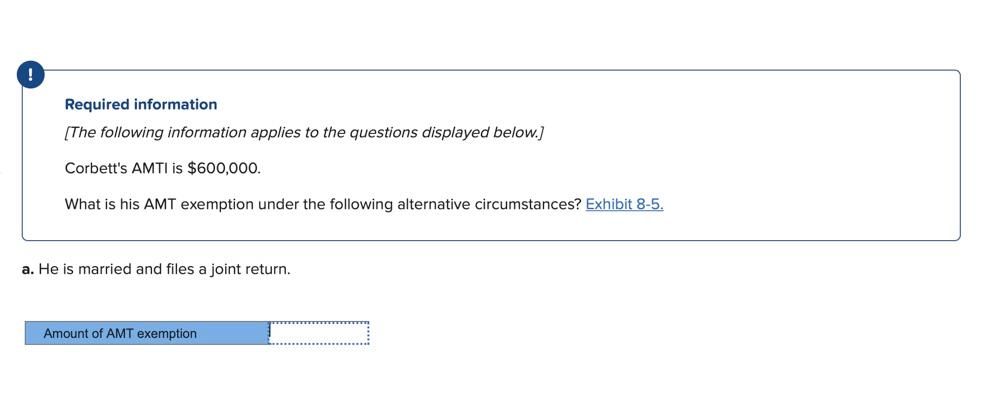 Level of AMTI Married filing jointly Married filing separately Head of household