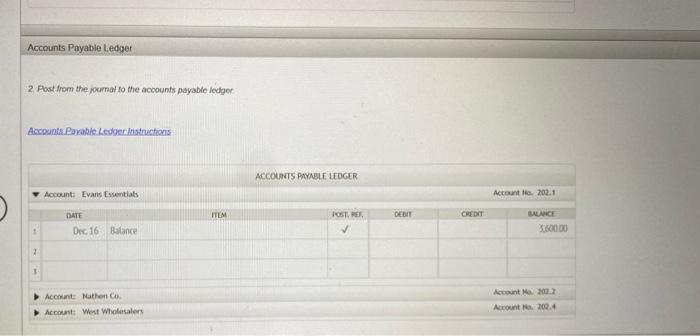 half of December in the general joumat. Post ammediatety to the accounits