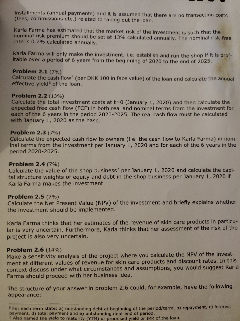 of the free cash flow and then the debt, so you can