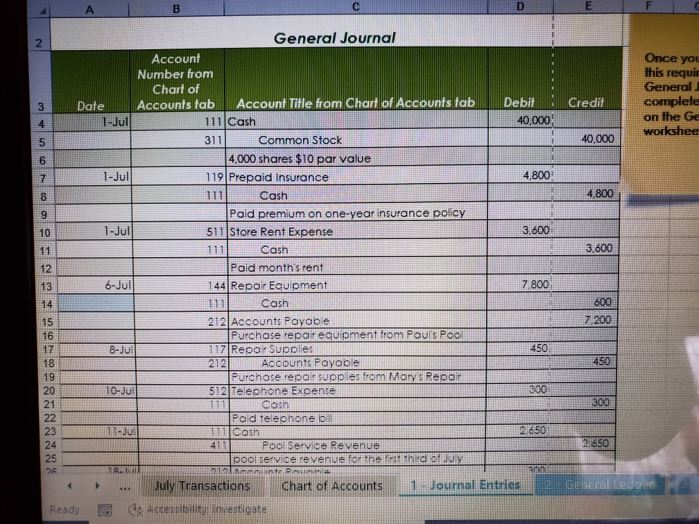balance Date July 1 July 1 July 1 July 6 July Transactions