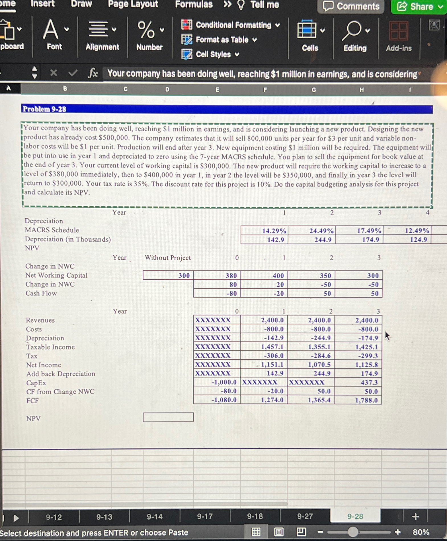  Insert Draw Page Layout Formulas Tell me Comments Share Conditional Formatting