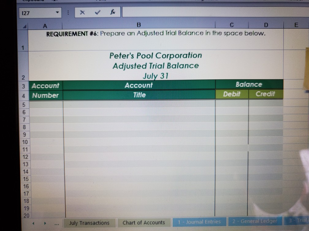 Paid telephone bill, $300. Cash pool service revenue for the first third