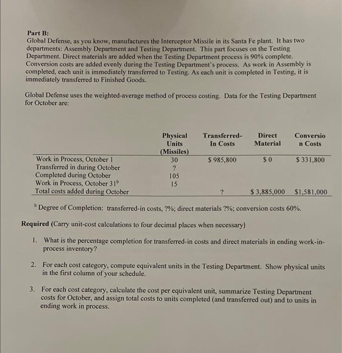 is a manufacturer of military equipment. Its Santa Fe plant manufactures the