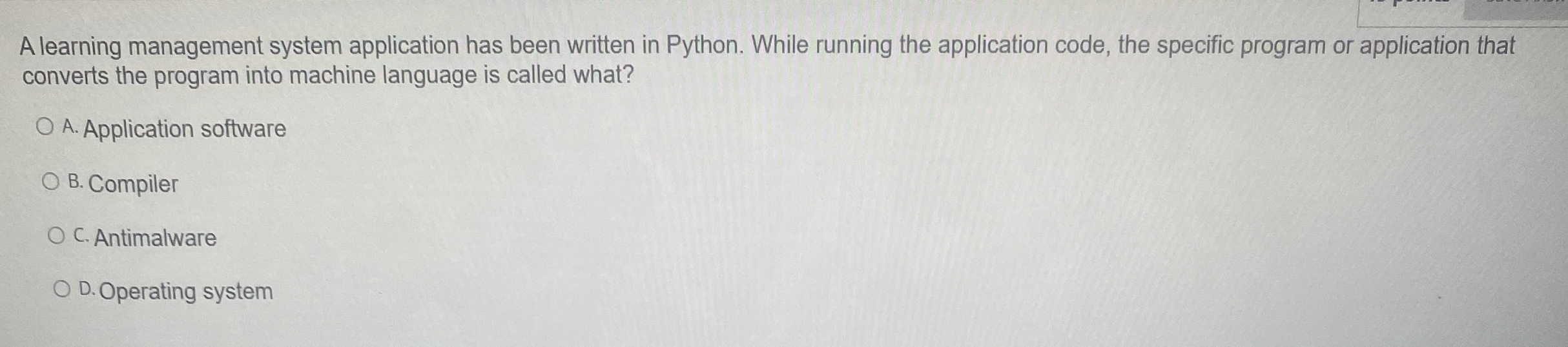  A learning management system application has been written in Python. While