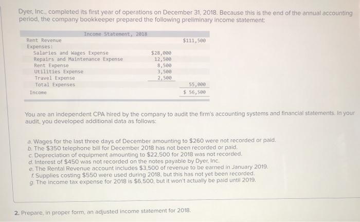  please help answer this question.2. prepare, in proper form, an adjusted