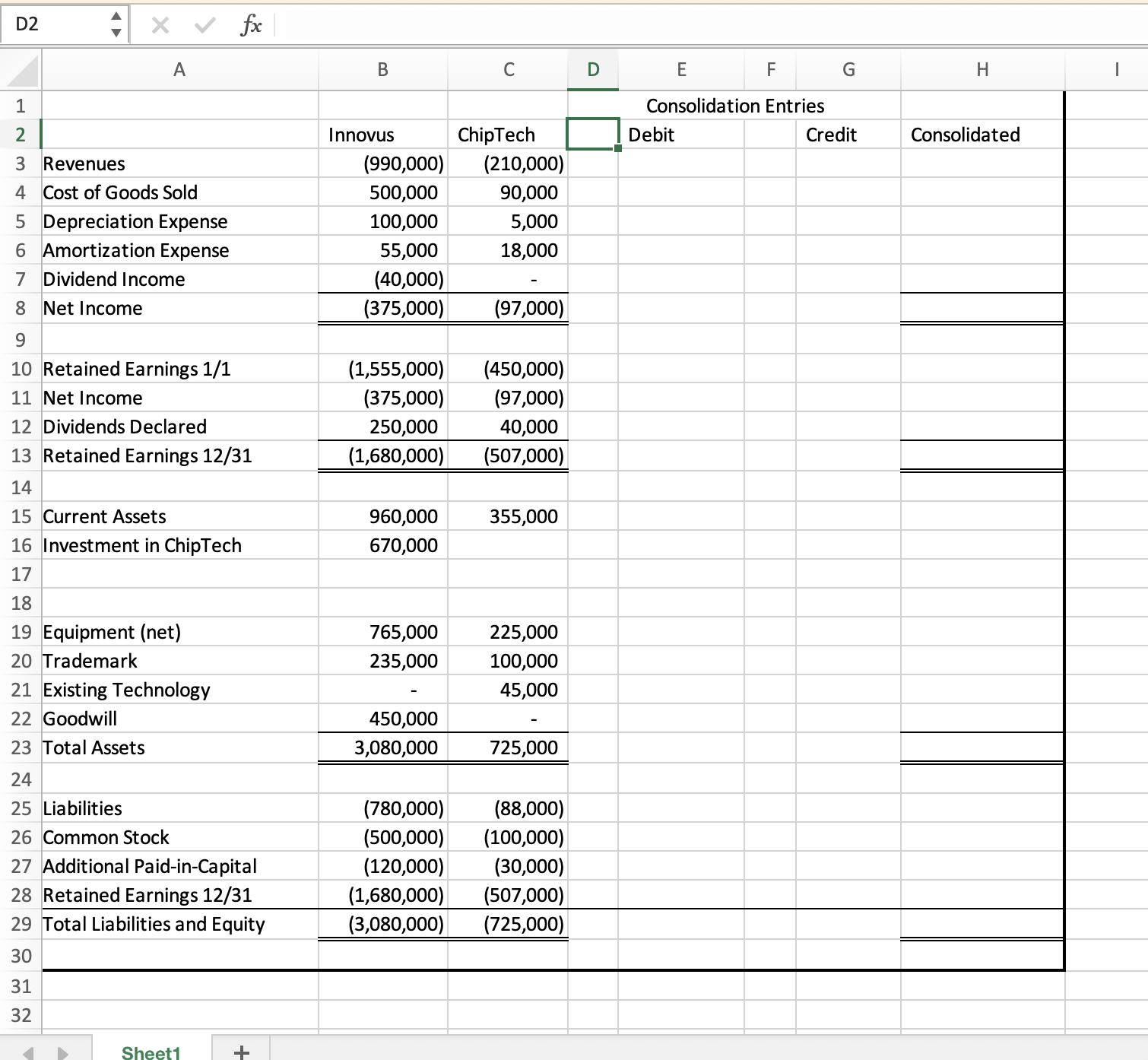 PUT INTO MY SPREADSHEET PLEASE. On January 1,2020 , Innovus, Inc., acquired