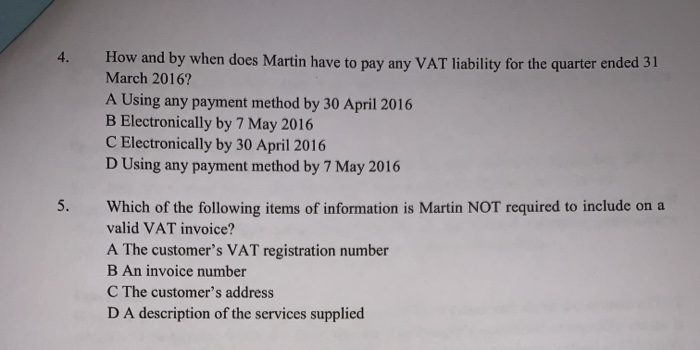 4. How and by when does Martin have to pay any