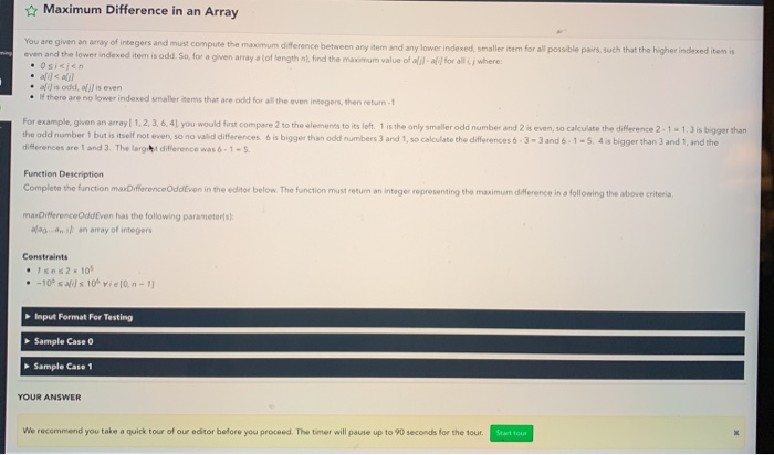  Maximum difference in an array Maximum Difference in an Array You