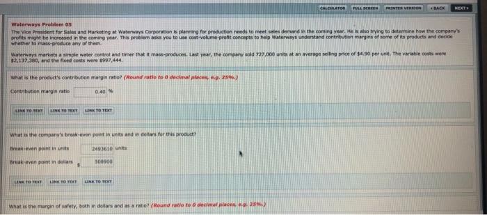  CALCULATOR VLSCREEN PRINTER VERSION BACK RET Waterways Problem 05 The Vice