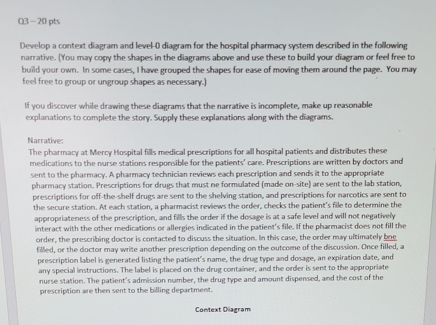 Q320pts Develop a context diagram and level- 0 diagram for the