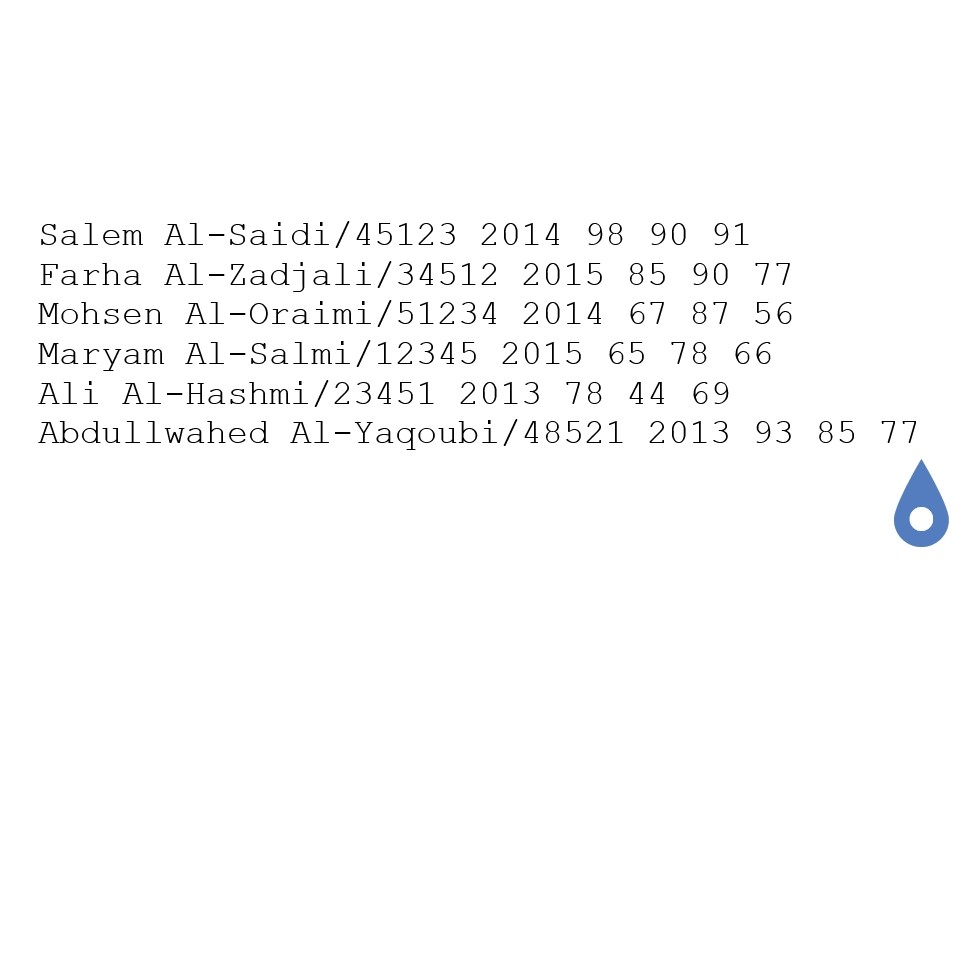 student.txt organized as follows: each student has four fields of information on