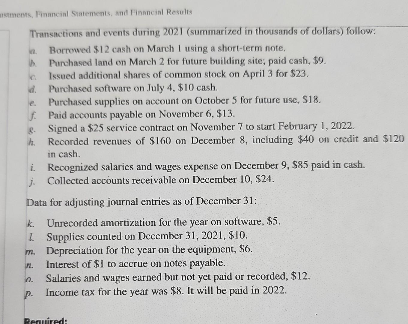 H. Service Revenue I. Salaries and Wages Expense 85 85 1. Cash