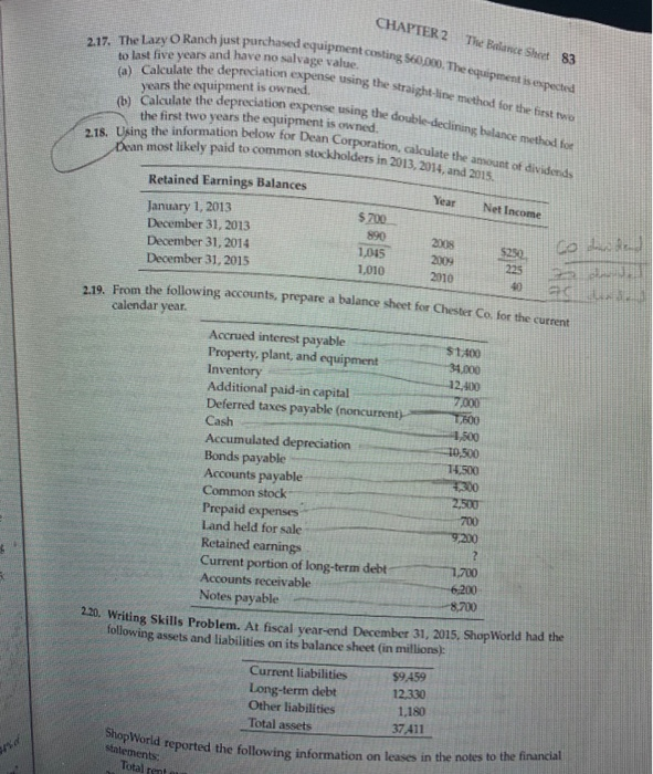 83, calculate/answer the following questions. Note where the text shows the years