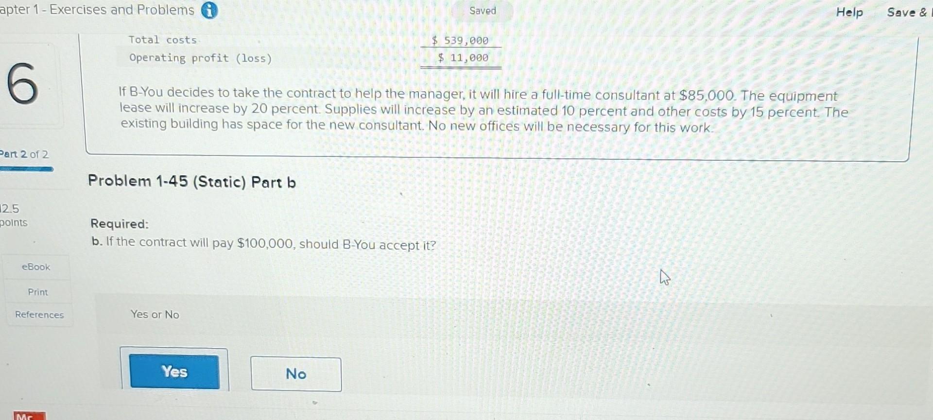 1-3) [The following information applies to the questions displayed below.] B-You is