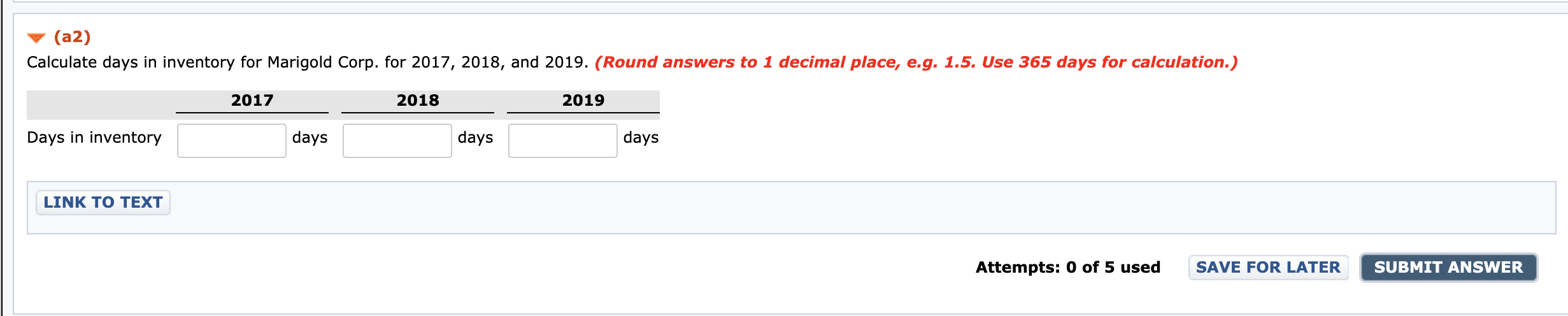 Corp. for 2017, 2018, and 2019. 2017 2018 2019 Beginning inventory Ending